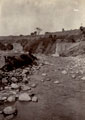 The remains of a bridge at Buner after the Kangra Earthquake, 1905