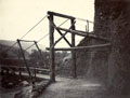 'End of Suspension bridge built by 1st S&M. June 05', Buner, Kangra Earthquake operation, 1905
