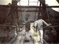 'Gough & Le Messurier on Suspension bridge June 05', Buner, Kangra Earthquake operation, 1905