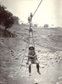 'Capt Ellis R.E. crossing Buner nullah June 1905', Buner, Kangra Earthquake operation, 1905