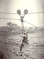 'Gough crossing Buner nullah June 1905', Kangra Earthquake operation, 1905