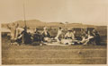 Wounded personnel and their families enjoying a picnic in Devon, 1918