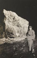 A wounded serviceman in a beach cave in Devon, 1918
