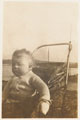 A young boy in a pram, Bideford, Devon, 1918