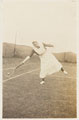 Miss Harvey playing tennis at Pilton House, Barnstaple, Devon 1918
