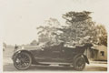 2nd Lieutenant Cyril Edwards and comrades in a car outside Queen Mary's Convalescent Auxiliary Hospital, Dover House, 1918