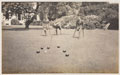 Amputees playing bowls during convalescence in the gardens of Dover House in 1918