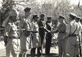 Lord Wavell, the Viceroy of India, chatting to British and native officers of the Khyber Rifles, 1945 (c)