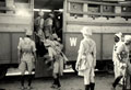 'Troops filing into the armoured wagon before attempting the Pezu Pass', North West Frontier, India, 1937