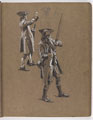 Study for the oil painting by William Barns Wollen, 'The Battle of Lexington 1775'