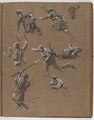 Studies for the oil painting, 'The 42nd Battalion, Royal Highlanders of Canada, in action at Sanctuary Wood, 1916', by William Barns Wollen, 1917 (c)
