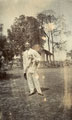 Colonel Charles John Melliss in civilian dress, holding dog, India, 1910 (c)