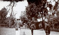 Colonel Charles John Melliss in civilian dress, with horse, India, 1910 (c)