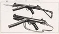 Photograph of an illustration showing the Sterling machine gun, Central Office of Information, 1960 (c)