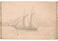 Sketch of a sailing boat, no date