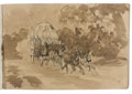 Sketch of a stagecoach, no date
