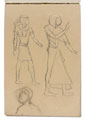 Sketches of ancient Egyptian wall paintings, no date