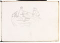 Sketch of two men and a boat, no date