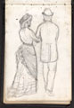 Woman and man, arm in arm, no date
