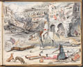 'Kotah after the assault, one of the street barricades - I make acquaintance with the "Romance of War"', India, 1858