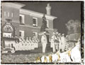 Parade outside of the headquarters of the Suffolk Royal Garrison Artillery (Militia), Ipswich, Suffolk, glass negative, 1905 (c)