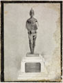 Regimental silver figurine on base, inscribed, 'The Suffolk Artillery Embodied 1900', Suffolk Royal Garrison Artillery (Militia), glass negative, 1905 (c)