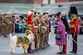 Queen Elizabeth II inspects Fusilier 'Llywelyn', mascot of the 1st Battalion The Royal Welsh Regiment, 2017