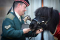 Pony Major Corporal Mark Wilkinson, Royal Regiment of Scotland, with former regimental mascot, 'Cruachan III', 2015