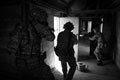Soldiers from the Royal Anglian Regiment engaged in urban warfare training, Lydd Ranges, 2017
