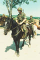 King's Royal Hussars on mounted patrol, Mrkonjic Grad area, Bosnia, 1997