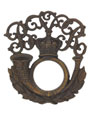 Helmet badge, Bangalore Rifle Volunteers, 1868-1901