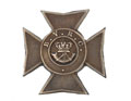 Collar cap badge, Bangalore Rifle Volunteers, 1880 (c)