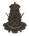 Helmet badge, Calcutta Volunteer Rifles, pre-1901