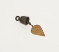 Small bronze wind bell recovered from a bombed pagoda in Mandalay, Burma, by Captain A J Parfitt, Royal Engineers, February 1945