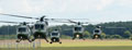 Flight of Lynx helicopters, 671 Squadron, 7 (Training Regiment), Army Air Corps , Army Aviation Centre, Middle Wallop, 2015