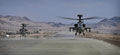 Army Air Corps Apache helicopters on exercise in the Mojave Desert, California, 2016
