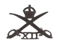 Collar badge, officer, 12th Cavalry, 1901-1922