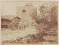 Brigadier General H Macpherson with staff outside their quarters, at the Mill, Jellalabad, 1879 (c)
