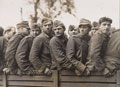 'Close up of a dejected looking group of German prisoners captured on the outskirts of Brest', 1944