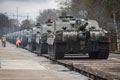 Challenger 2 tanks of The Queen's Royal Hussars transported by rail, Germany, 2017