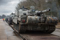Challenger 2 tanks of The Queen's Royal Hussars transported by rail, Germany, 2017