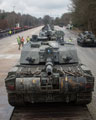 Challenger 2 tanks of The Queen's Royal Hussars transported by rail, Germany, 2017