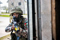 Jordanian soldier on the International Basic Tactics Instructors Course, Sennybridge Training Area, 2016