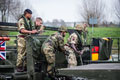 British and German engineers construct a pontoon bridge, Germany, 2016