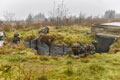 Training in a trench system at the Infantry Battle School, Brecon, Wales, 2016