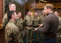 Prince Harry meeting soldiers of the Duke of Lancaster's Regiment, Weeton Barracks, Lancashire, 2016