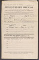 Battery Quartermaster Sergeant Samuel Pye's certificate of employment, 1919