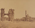 Clock tower in front of the Bailee Guard Gate, Lucknow, 1858
