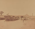 'Bridge of boats over the Gomptee', Lucknow, India, 1858 (c)