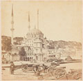 Artillery park on the shores of the Bosphorus with the Mosque of Kohhanna in the background, 1855 (c)